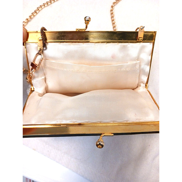 Victorian Glass BEADED Iridescent Bead 14K Plated Evening ART DECO NOUVEAU Purse - Picture 13 of 16